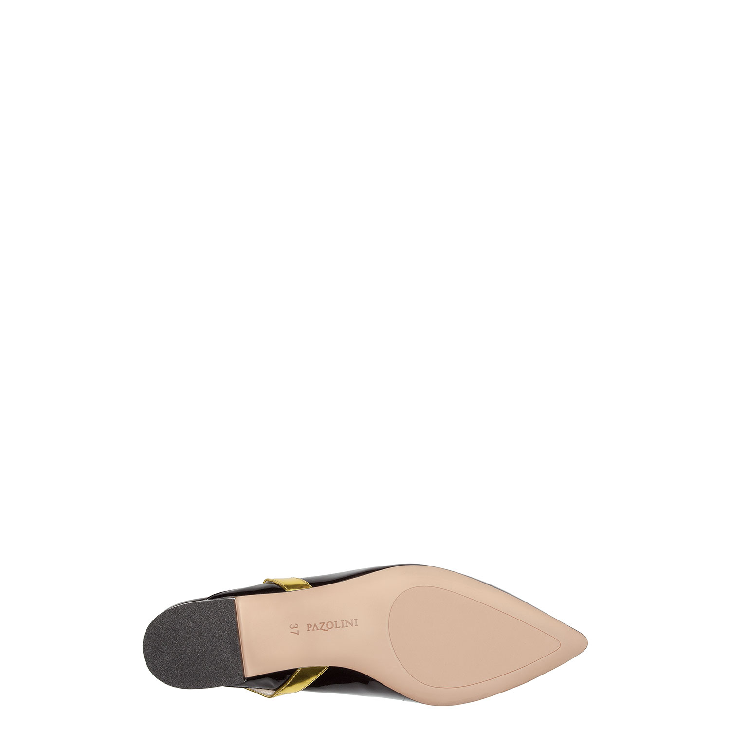 Туфли с открытой пяткой из лаковой кожи PAZOLINI YG-ZET18-19