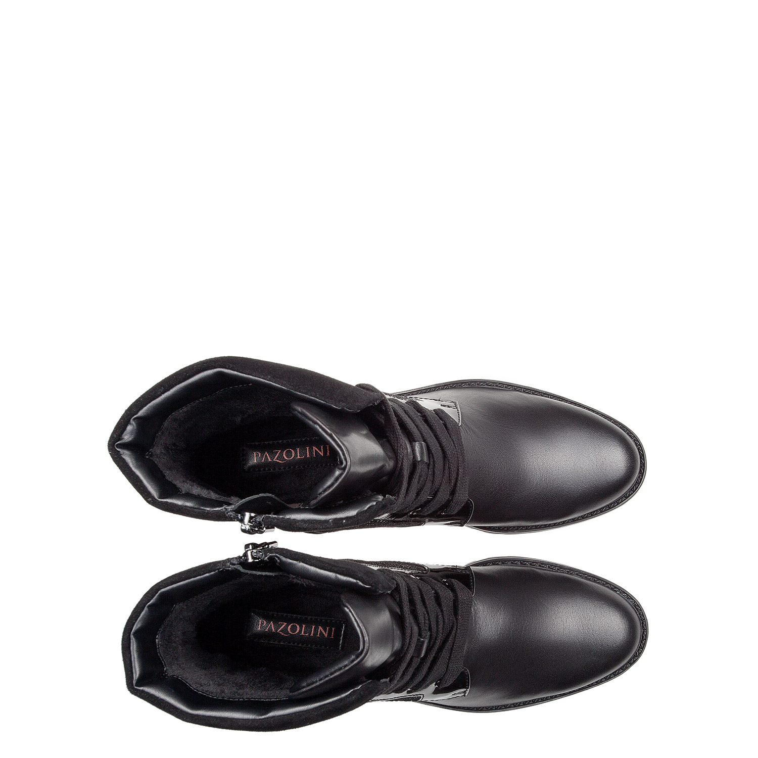Зимние ботинки из замши, натуральной кожи с лаковыми вставками PAZOLINI FG-VEE6-1