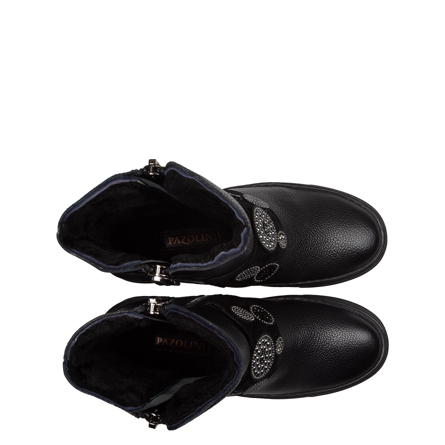 Кожаные ботинки с натуральным мехом PAZOLINI JH-ZAW8-1